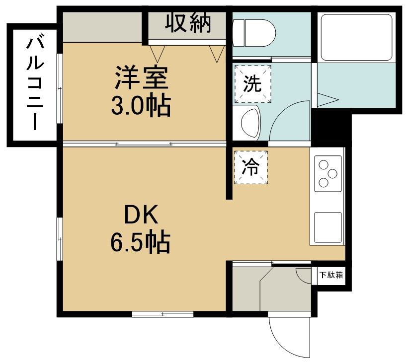 ＬｉｂｒａＣｏｕｒｔ東仙台 103号室 間取り