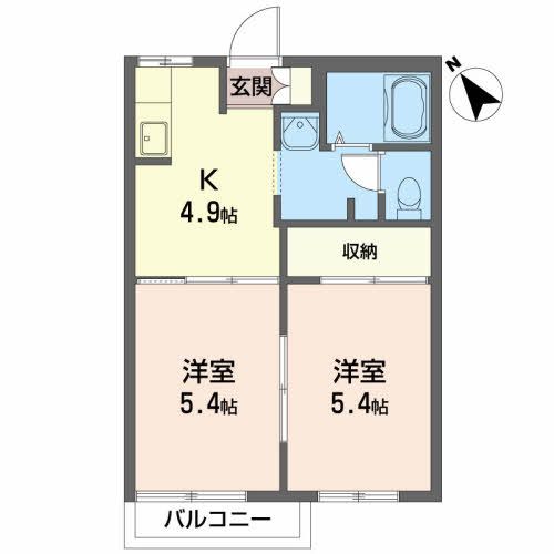ディアス上堂　Ｄ 間取り