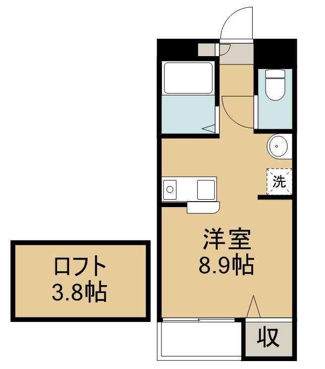 Ｓ－ＢＡＳＥ　ＮＡＫＡＤＡ 202号室 間取り