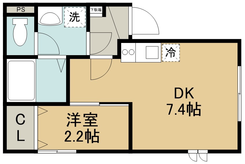 カーサミーア仙台Ⅰ 104号室 間取り