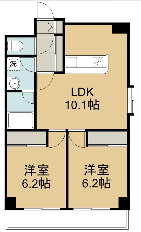 パルテノン新田東 203号室 間取り