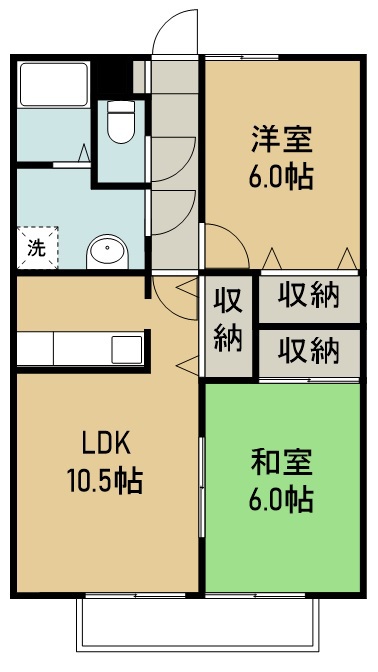 プレールⅠ 102号室 間取り