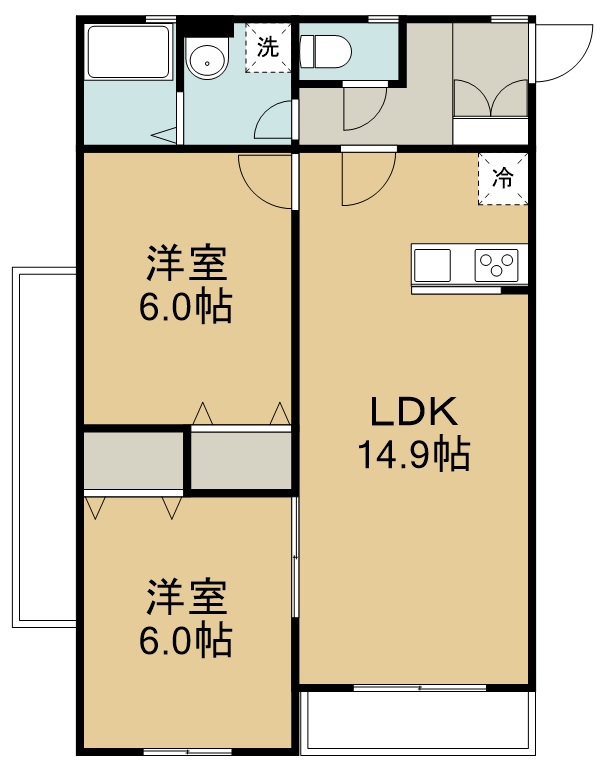 アルセコシティ仙台・原町 103号室 間取り