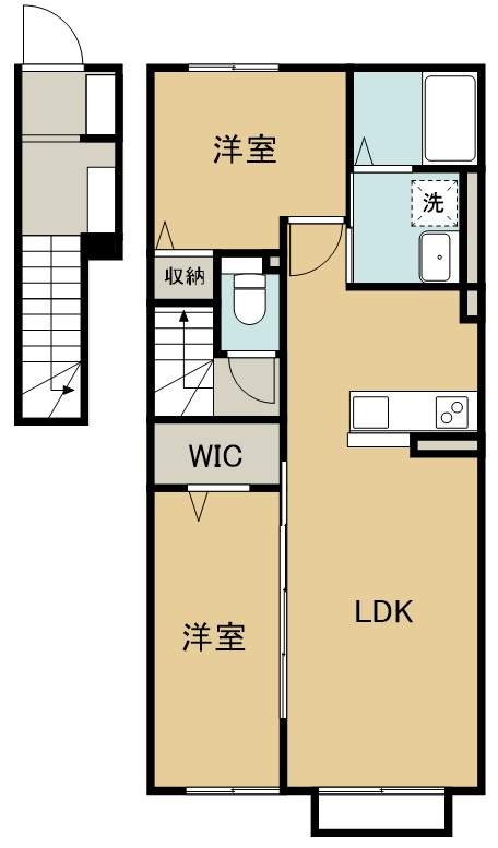 Ｂｉｇｐｌａｃｅ鉄砲町 201号室 間取り