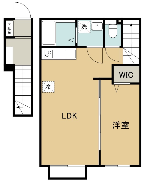 Ｂｉｇｐｌａｃｅ鉄砲町 202号室 間取り