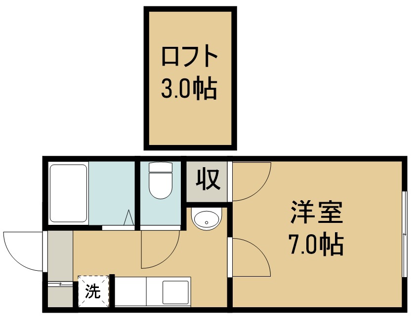 サンパレス大和町Ⅱ 101号室 間取り