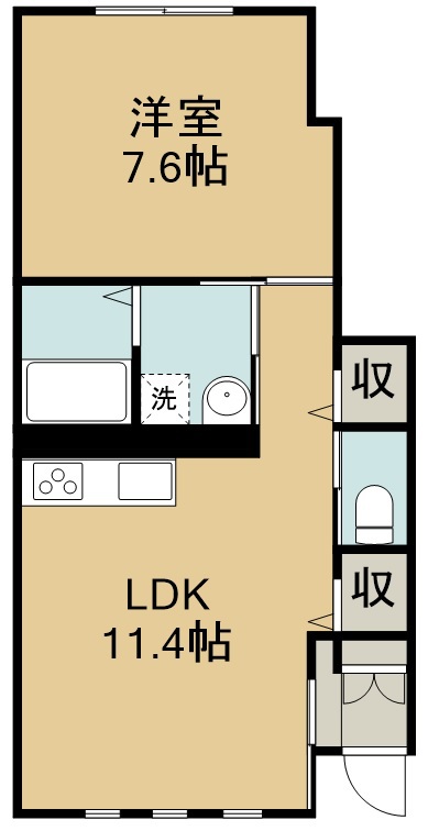 ポレール 102号室 間取り