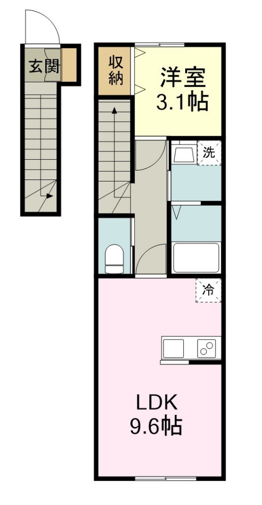 クラス東照宮 205号室 間取り