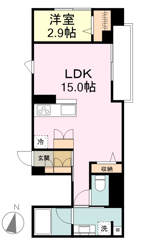 べレオ・花京院 403号室 間取り