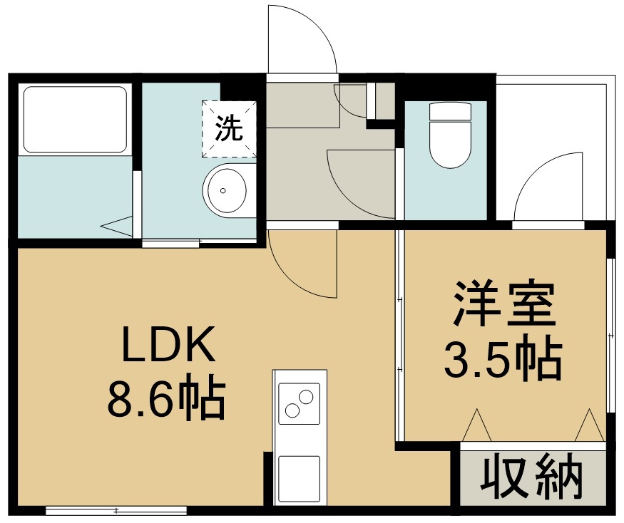 ソレイユ薬師堂 202号室 間取り