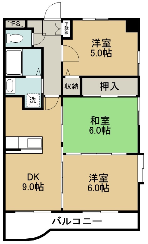 福田町レジデンス 205号室 間取り