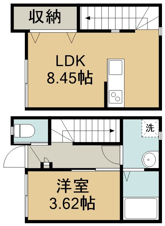 イニシアティブ原ノ町 A号室 間取り