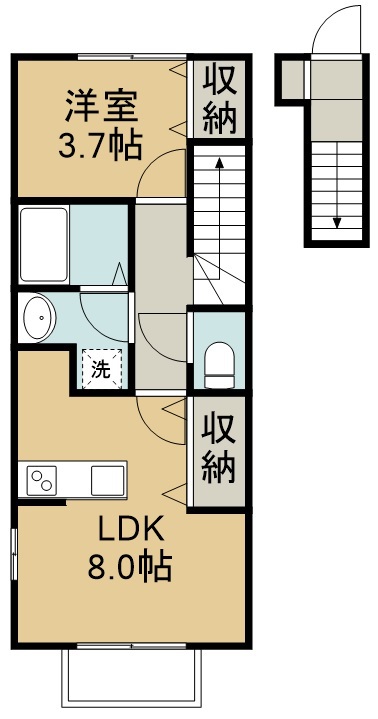 リーブル 201号室 間取り