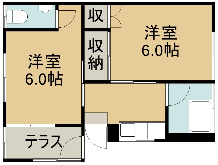 中倉２丁目貸家 間取り図