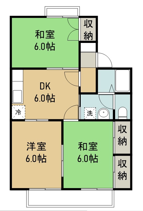 セジュールみやび 102号室 間取り