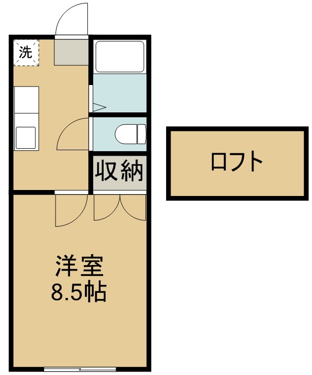 ホワイトキャッスル東仙台 201号室 間取り