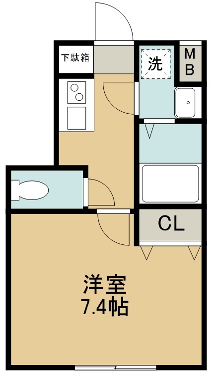 クレシエンテ大和町 206号室 間取り