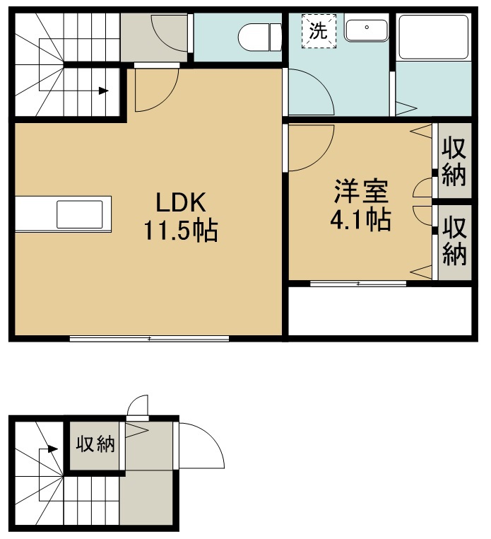 ｓｔａｔｉｏｎ　ｆｒｏｎｔ連坊 203号室 間取り