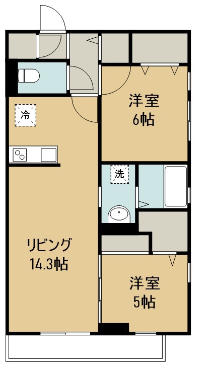 オハナなないろの里 201号室 間取り