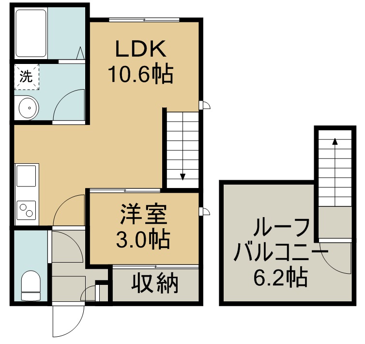 ＧＲＡＮＤＴＩＣ連坊 202号室 間取り