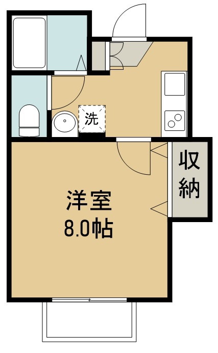 アスコット蒲町 203号室 間取り