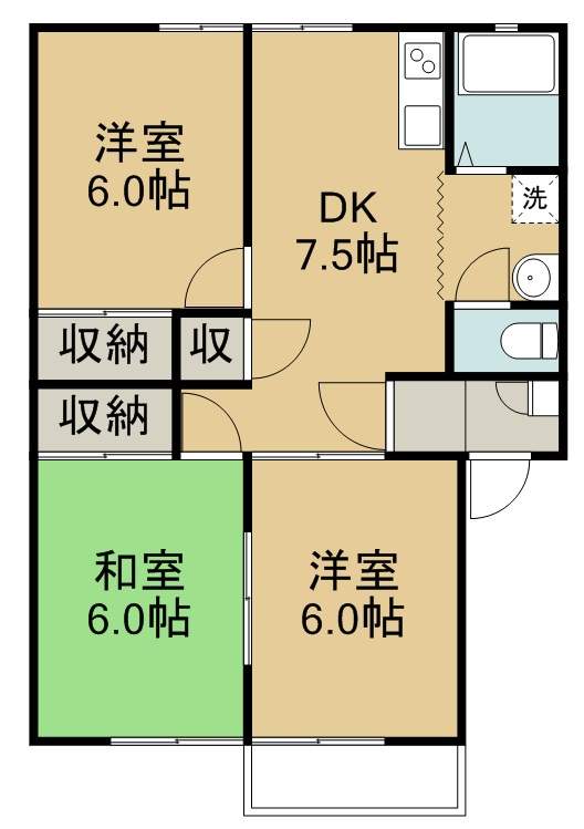 イーストヴィレッジＡ棟 203号室 間取り