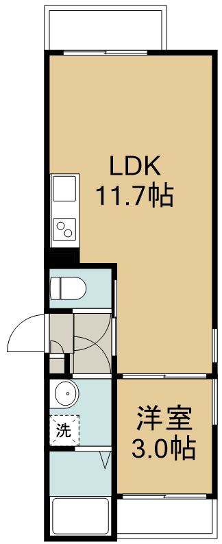 ＲＥＧＡＬＥＳＴ薬師堂駅前Ⅱ 102号室 間取り