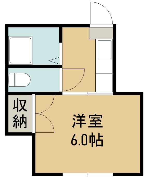 コーポ若林 202号室 間取り