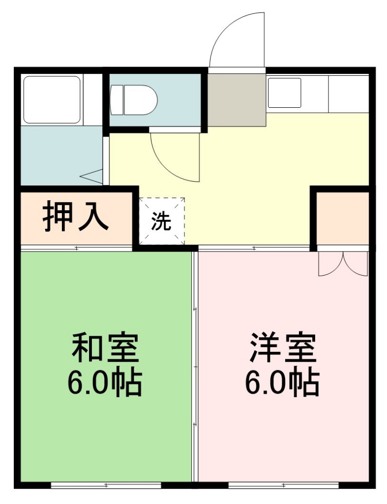 早坂アパート 101号室 間取り