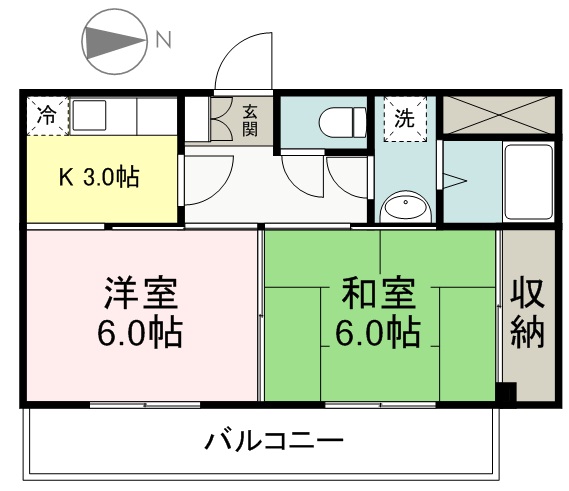 秋葉マンション A-8号室 間取り