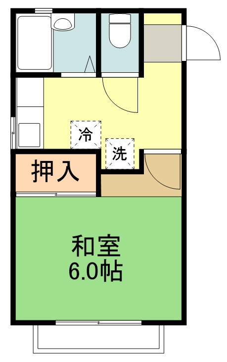 新松明荘 203号室 間取り