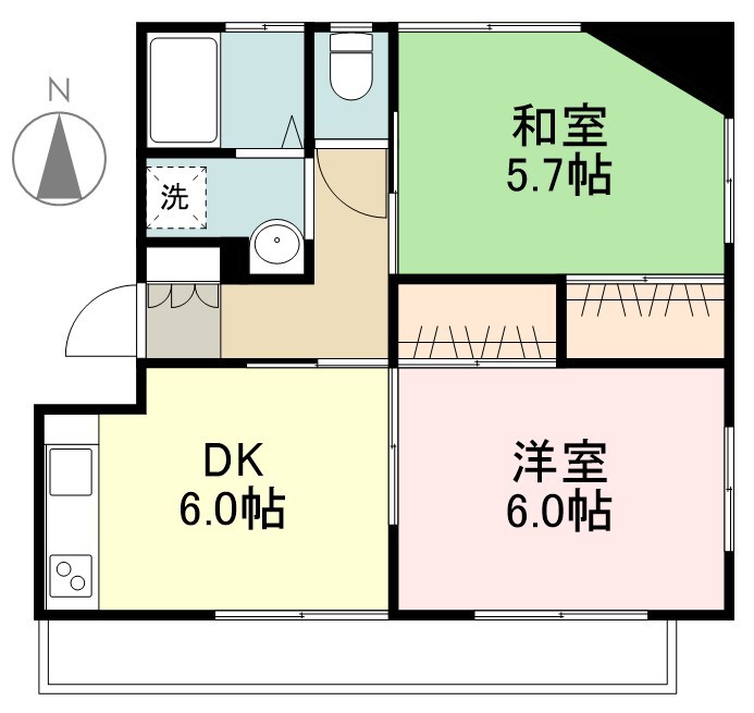 横沢コーポ 202号室 間取り