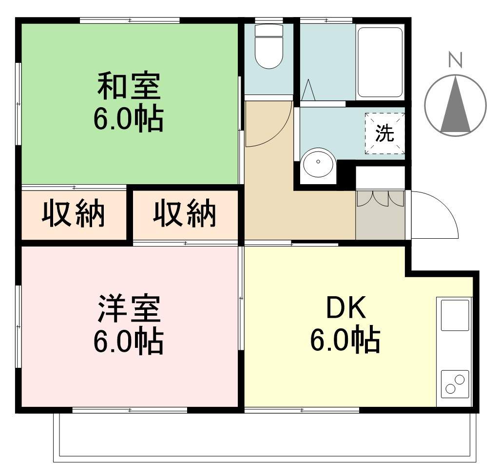 横沢コーポ 201号室 間取り