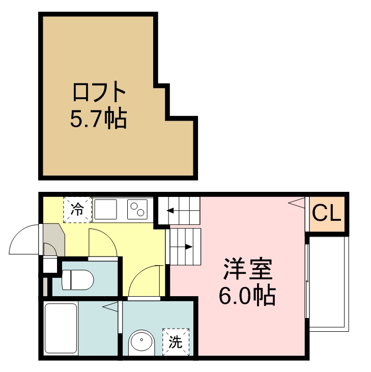 ルネッサンス広瀬通 203号室 間取り