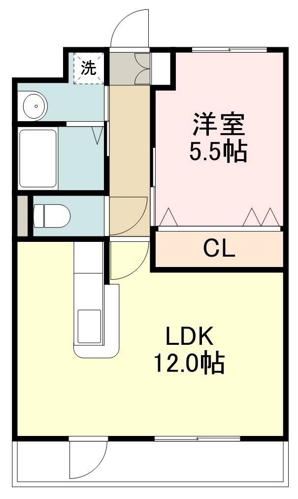 ＨＡＵＳＥ，Ａ小松島 203号室 間取り