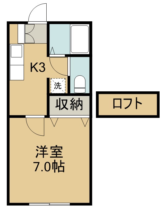 レインボーハイツ 203号室 間取り