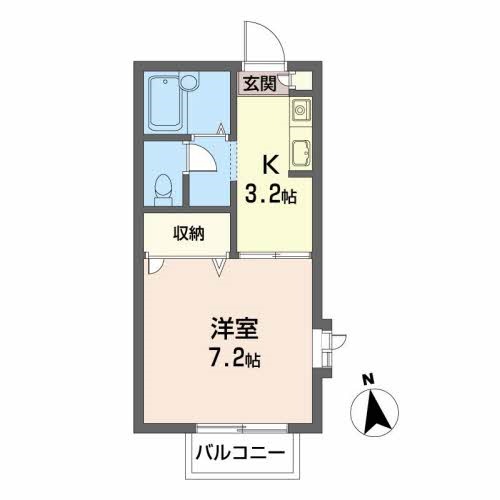 プリーマＫ 201号室 間取り