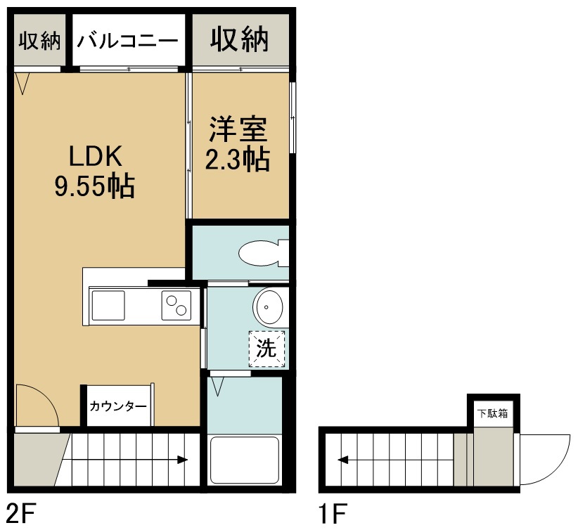 グランドール若林Ⅰ 203号室 間取り