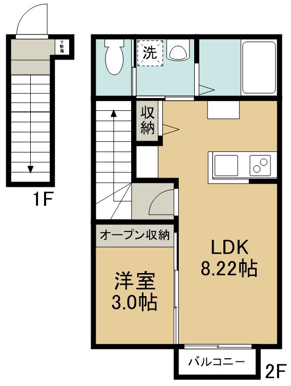 グランドール若林Ⅱ 間取り図