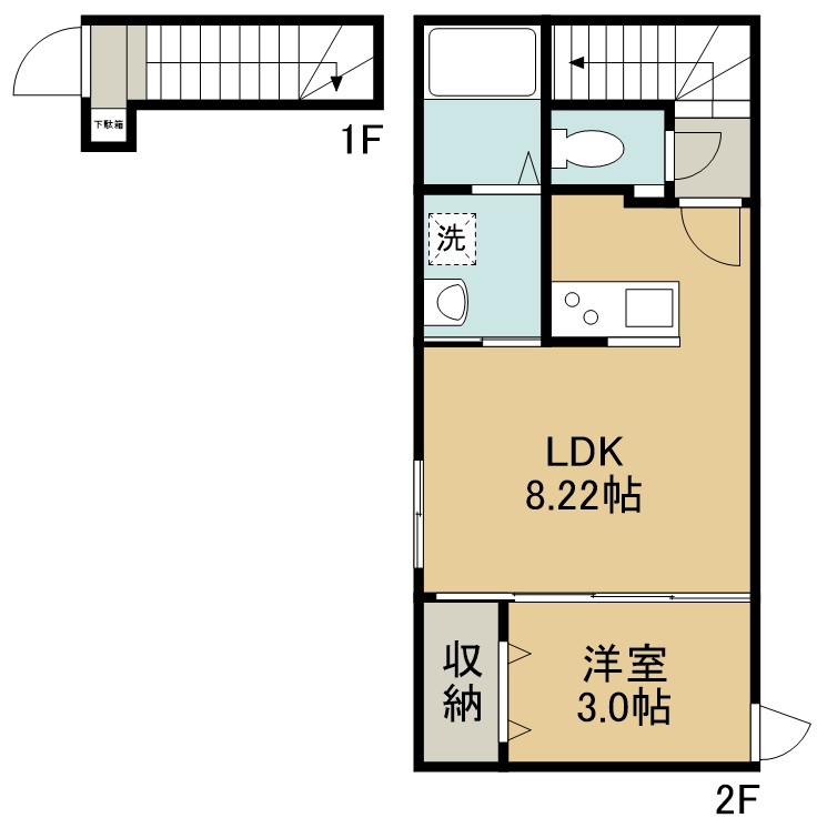 グランドール若林Ⅱ 205号室 間取り