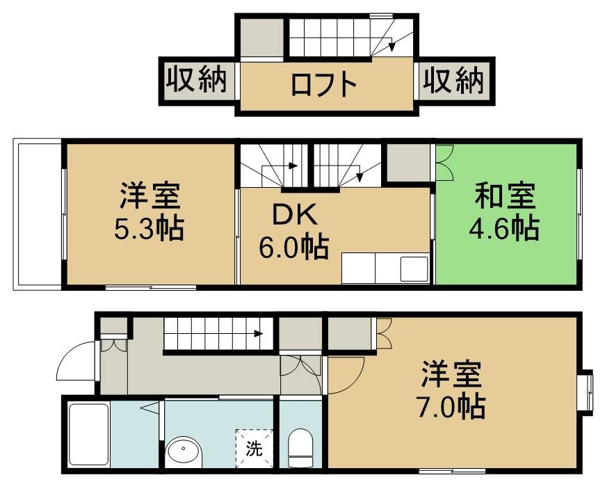 銀杏町貸家 間取り図