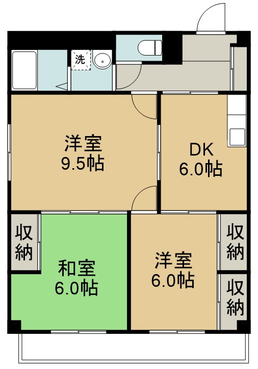 福室マンション 401号室 間取り