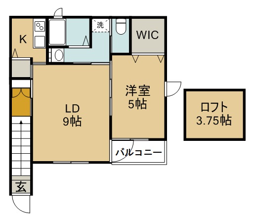 クオーレ木ノ下 202号室 間取り