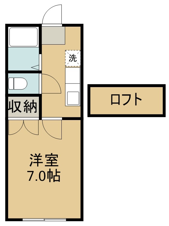 ホワイトキャッスル古城 102号室 間取り