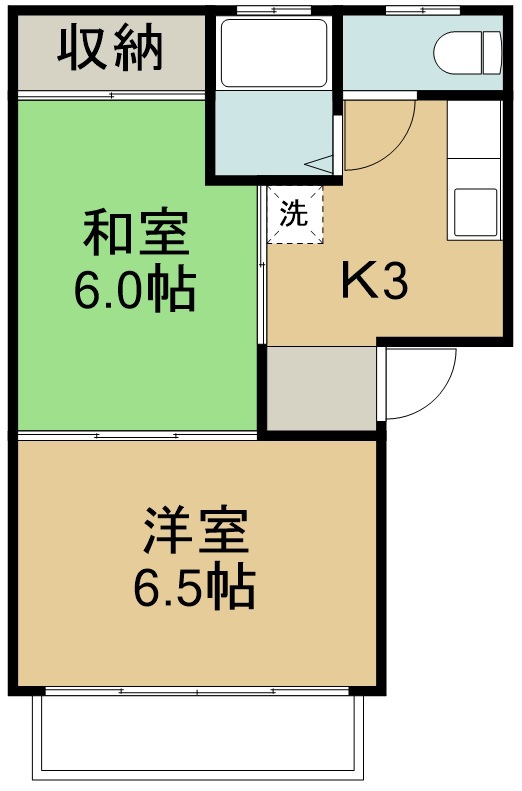 七曲ハイツⅠ 202号室 間取り