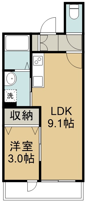 メルヴェイユ大和町 102号室 間取り