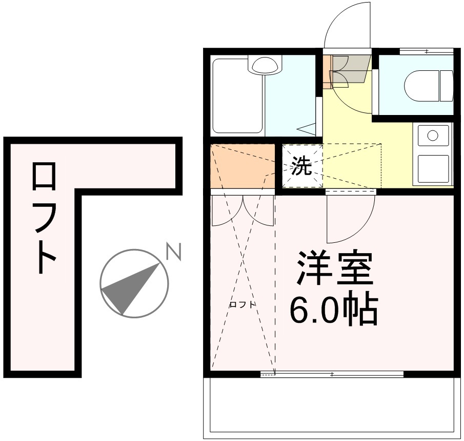 パレス中山 201号室 間取り