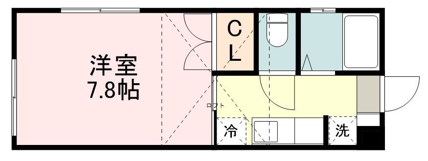 プリンスコート滝道 104号室 間取り