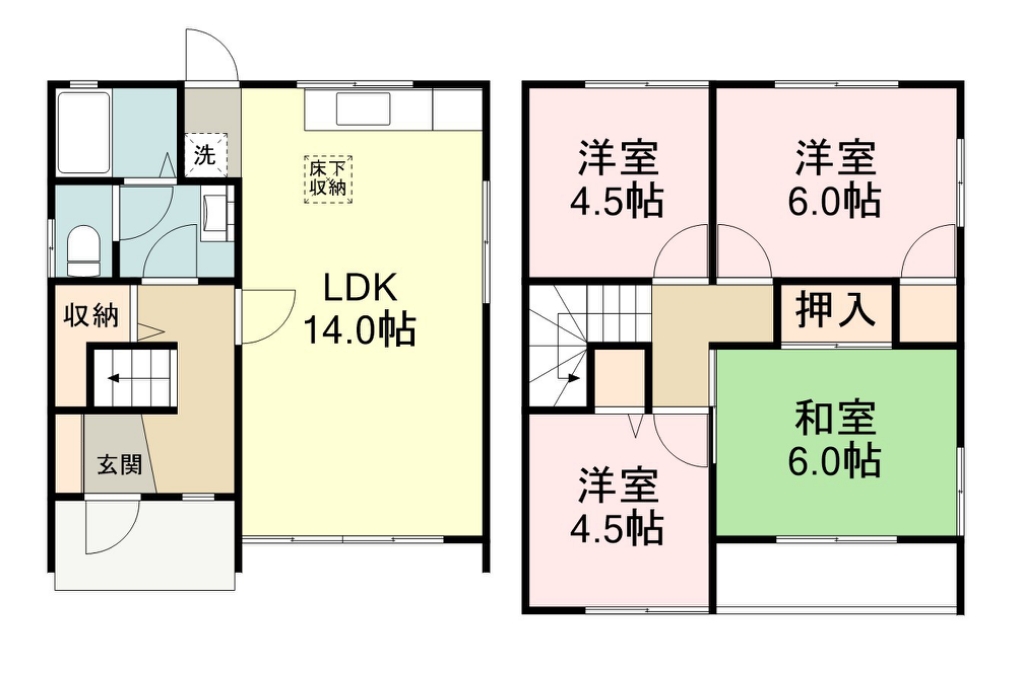 北山テラスハウス 間取り図