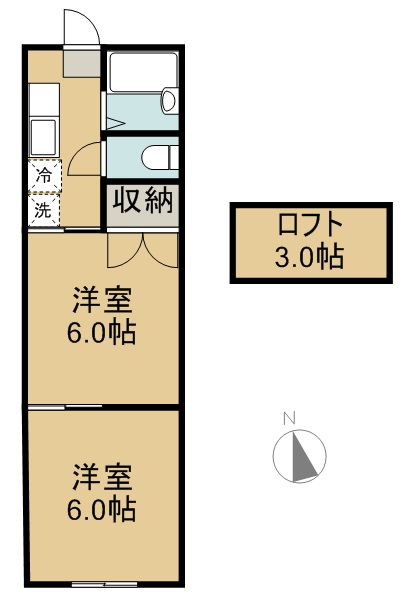 サニーライフ国見ヶ丘 203号室 間取り